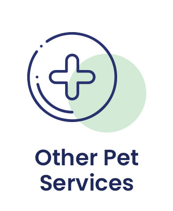 An icon of a medical cross encircled by a thin line, with the text "Other Pet Services" below it, representing comprehensive pet care including boarding and dog daycare.