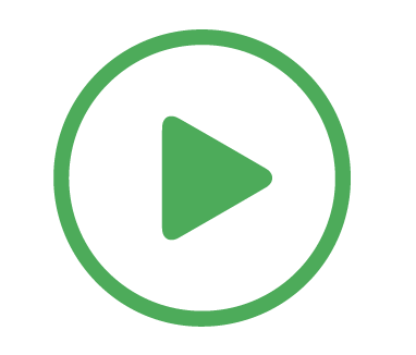 A green play button icon within a circular border on a transparent background, perfect for dog training videos or grooming tutorials.